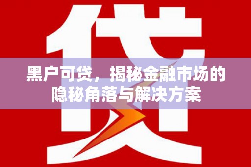 君山黑户可贷，揭秘金融市场的隐秘角落与解决方案