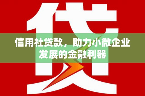 君山信用社贷款，助力小微企业发展的金融利器