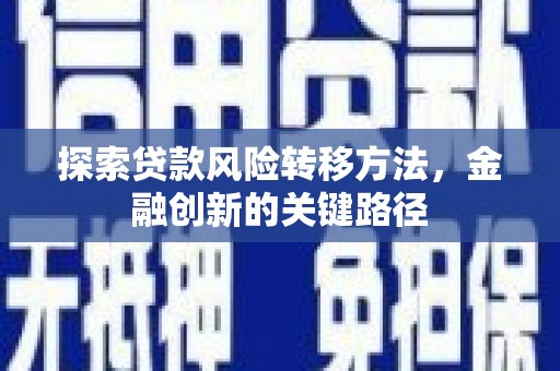 君山探索贷款风险转移方法，金融创新的关键路径